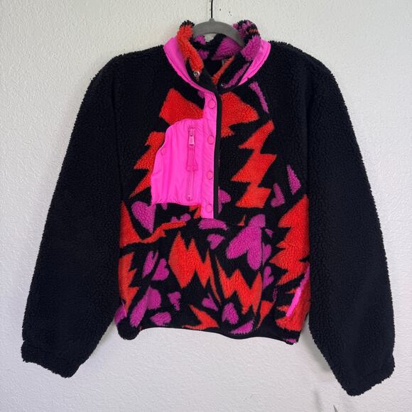 Free People Rocky Ridge Jacket Womens XS Fleece Bolts of Love Cozy FP Movement